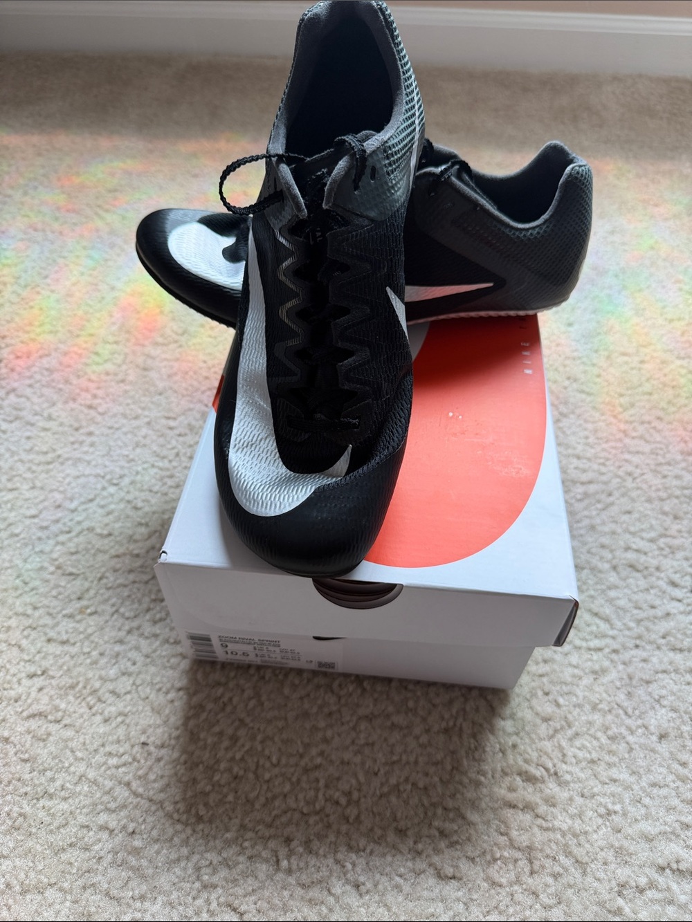Nike Men's Black and White Track Spikes
